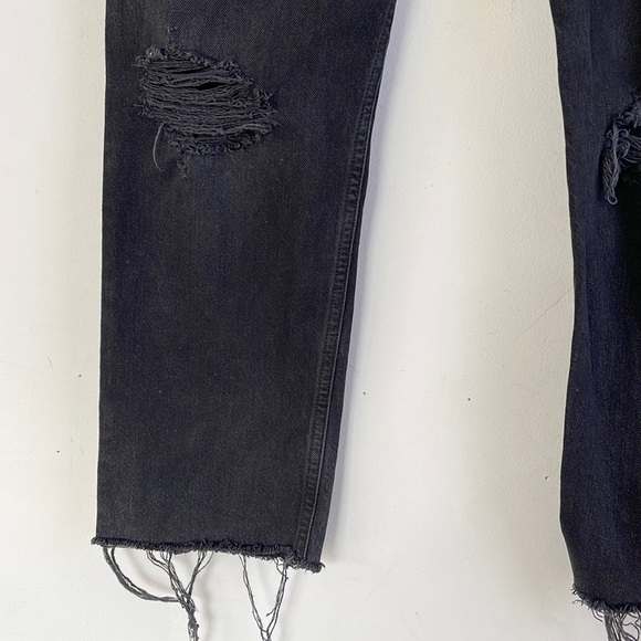 Agolde 90’s Pinch Waist High Rise Straight Jeans Size 25 Black - Picture 4 of 11